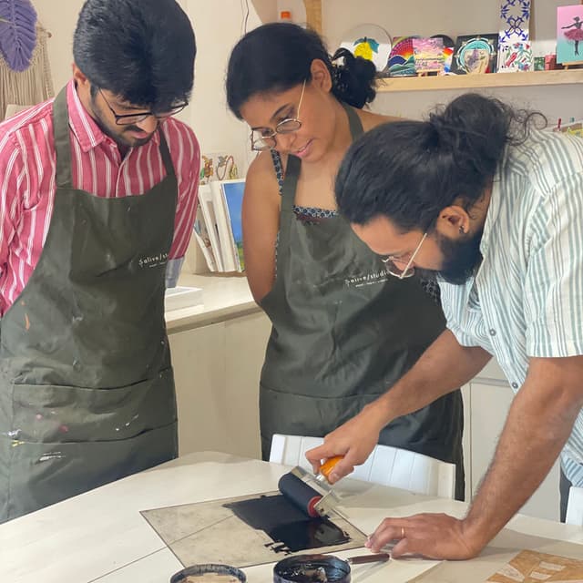 Artists at work in the studio