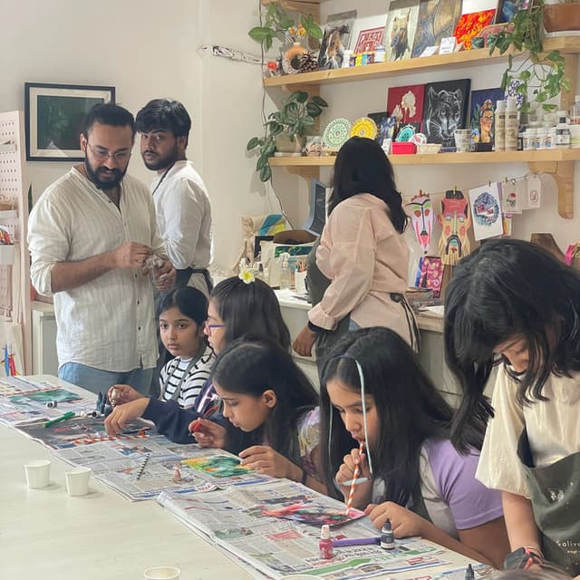 Kids art birthday party activity