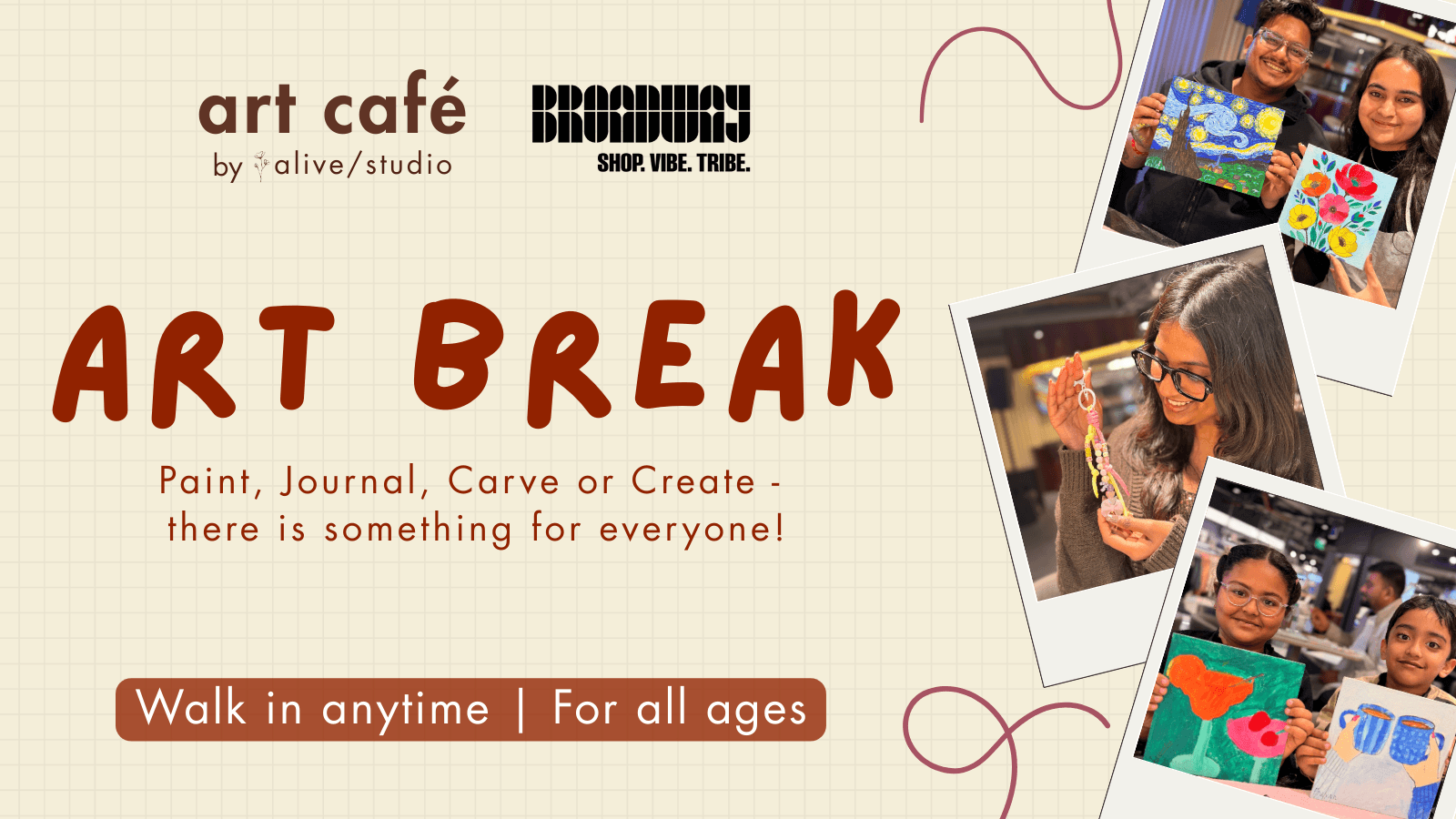 Art Cafe by Alive Studio art break menu poster