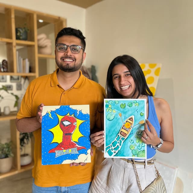 Canvas painting session