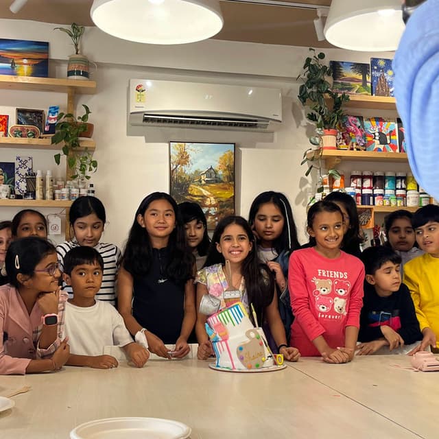 Kids birthday cake cutting at Alive Studio