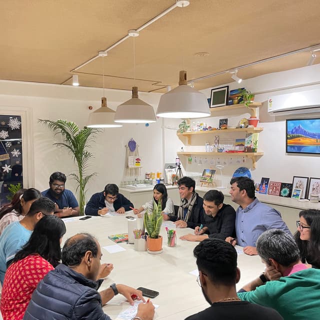 Corporate team art session