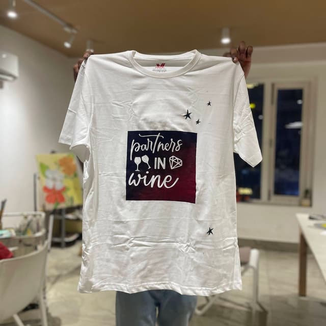 Custom painted tee — Partners in Wine
