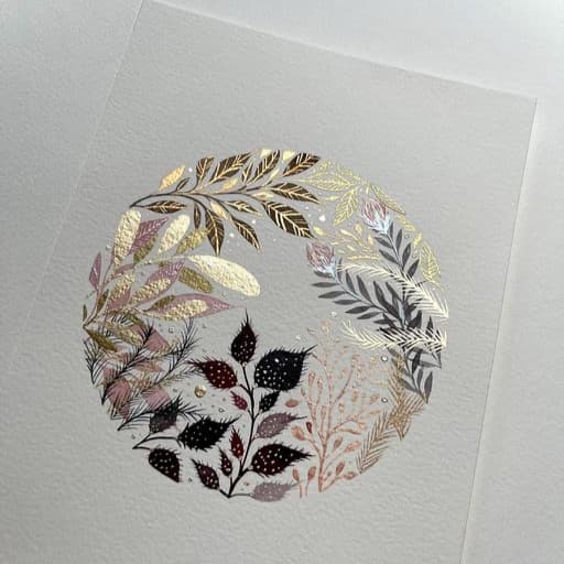 Watercolor with Gold Foiling