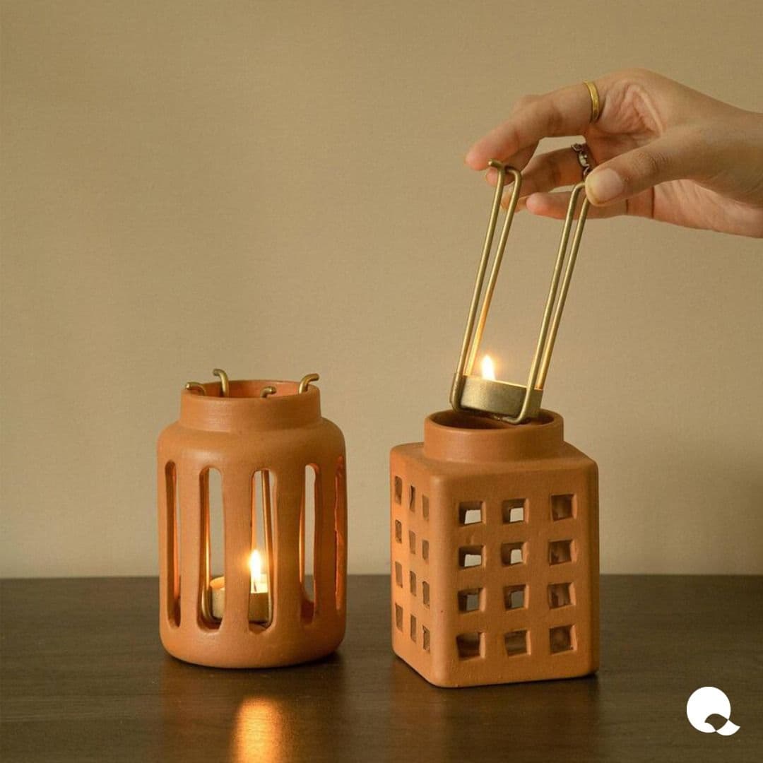 Sculpt Terracotta Tea Light Holder